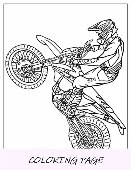 Pagina da colorare di Dirt Bike del pilota su KTM