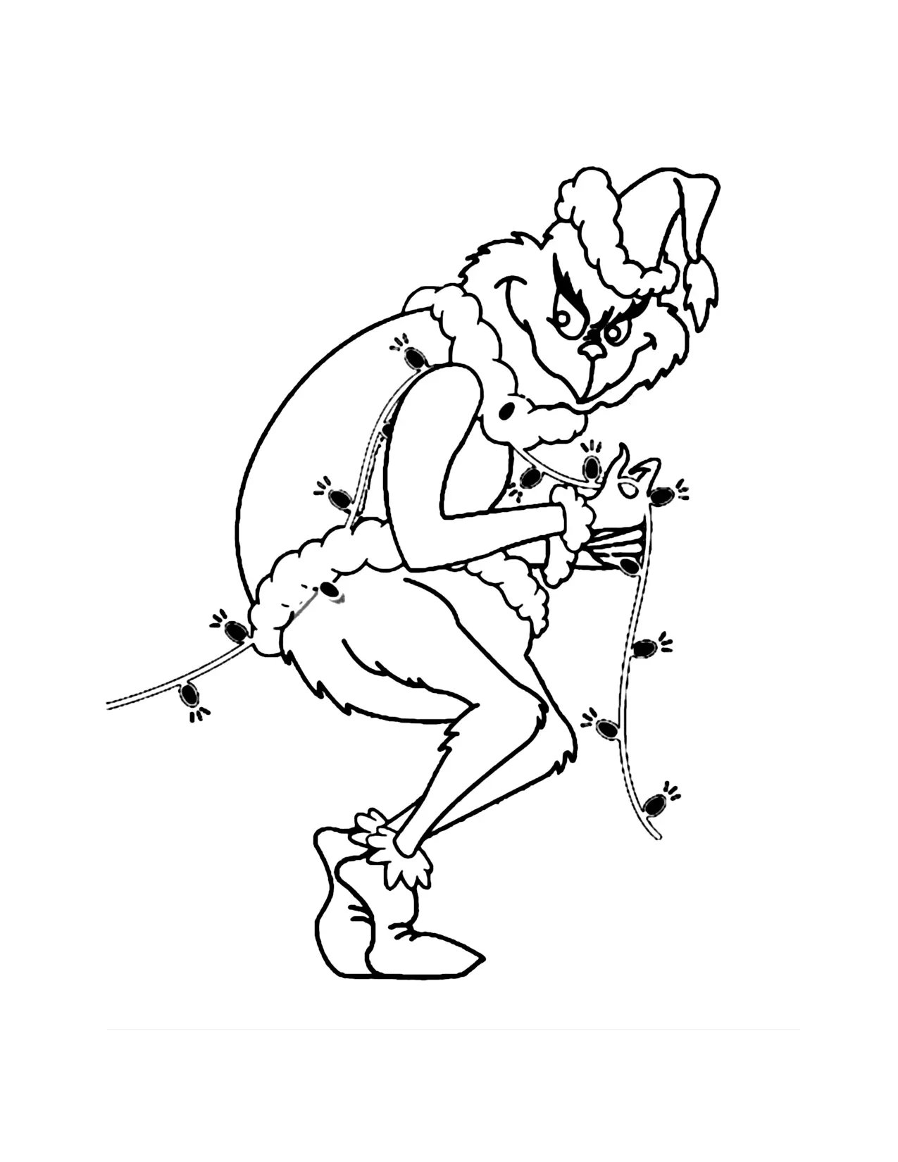 Grinch Even Steals The Lights Coloring Page