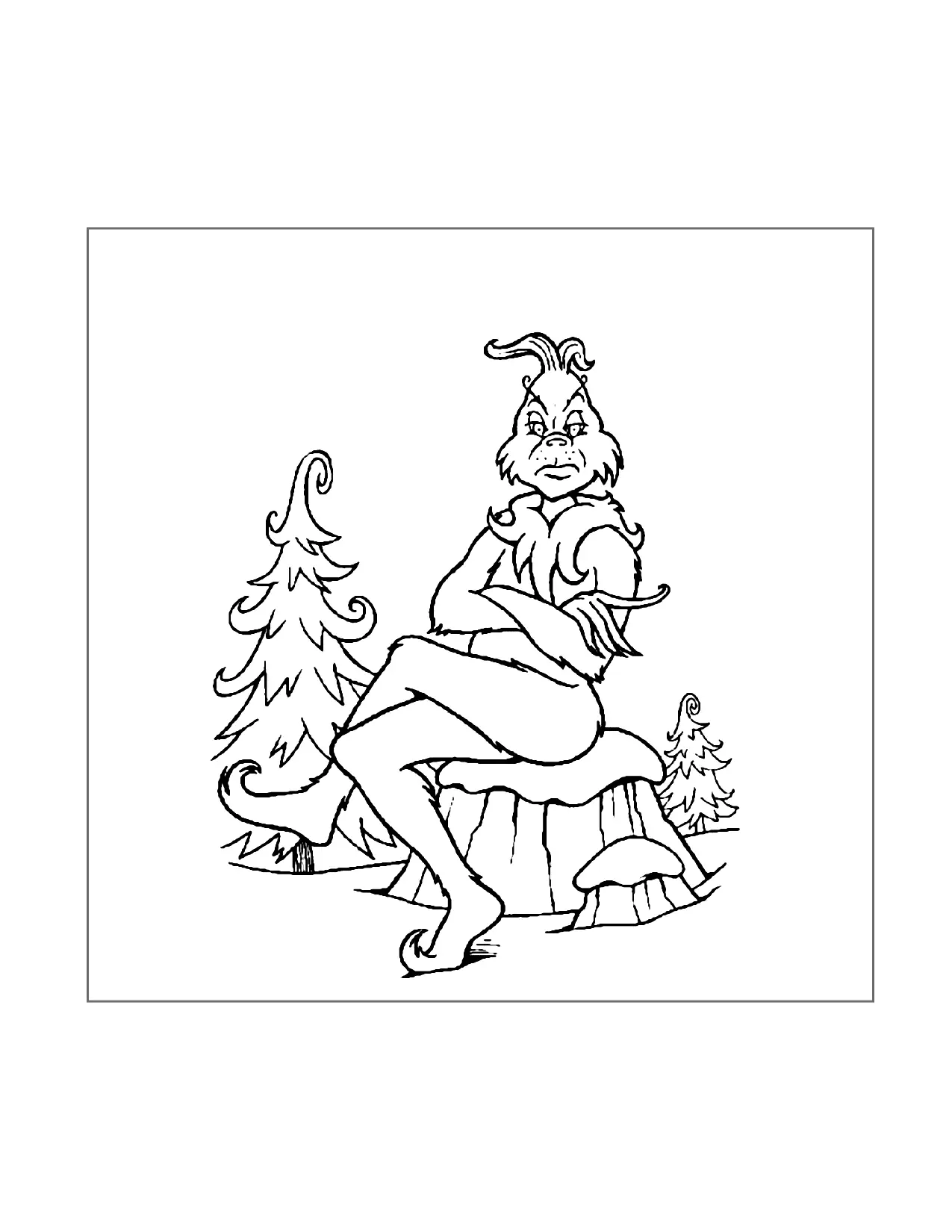Grumpy Grinch Coloring Page