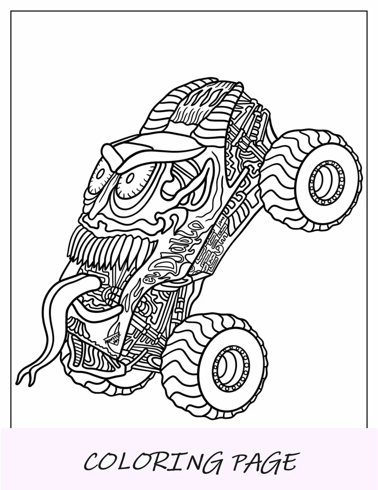 Monster Jam da colorare pagina del semplice camion El Diablo