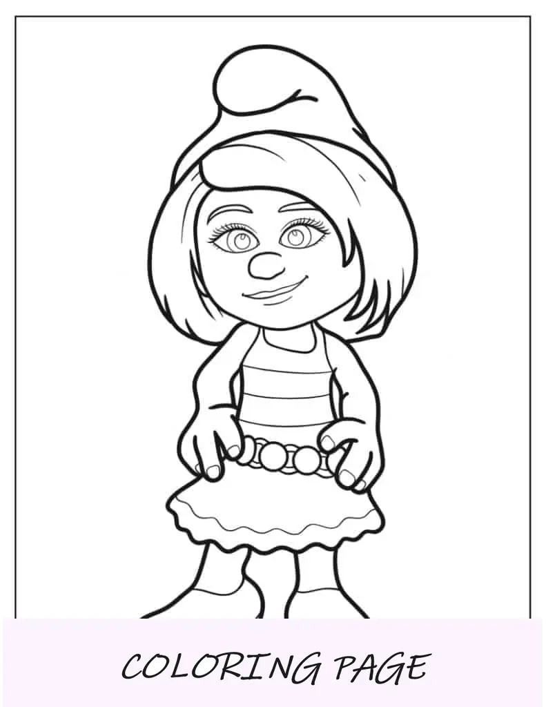 Página para colorir do Smurf do fazendeiro fofo