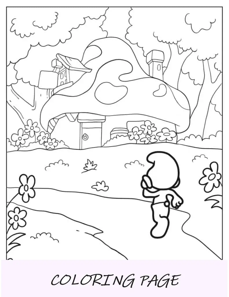 Página para colorir do Smurf ganancioso de Schleich