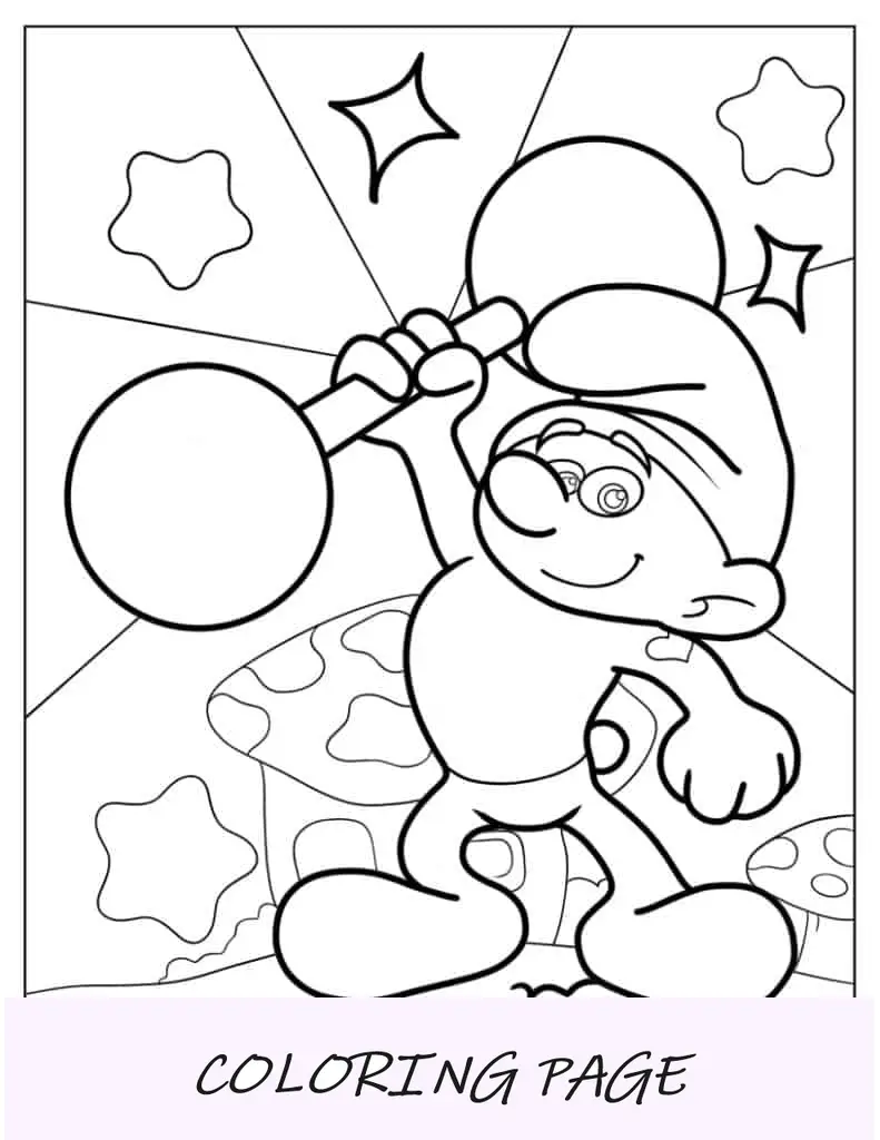 Esboço fácil do Smurf corajoso
