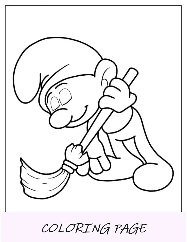 Folha para colorir Smurfette Kawaii