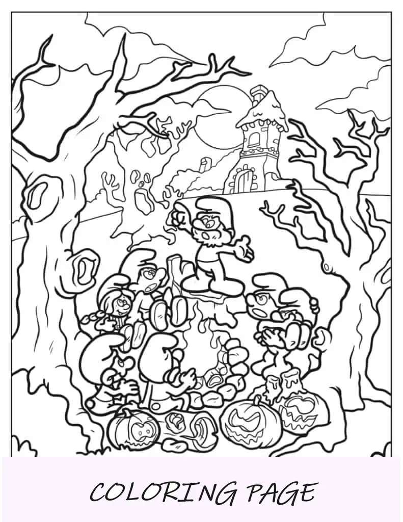 Folha para colorir do fofo Sassette Smurfling