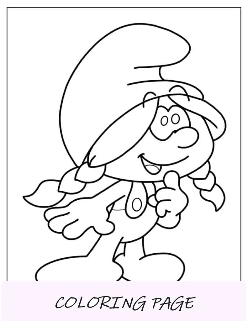 Página para colorir da vila dos Smurfs