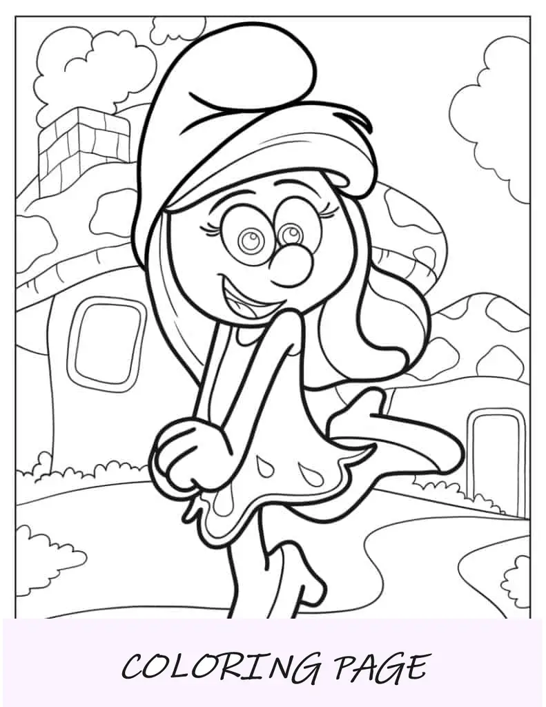 Kawaii Bebê Smurf para colorir