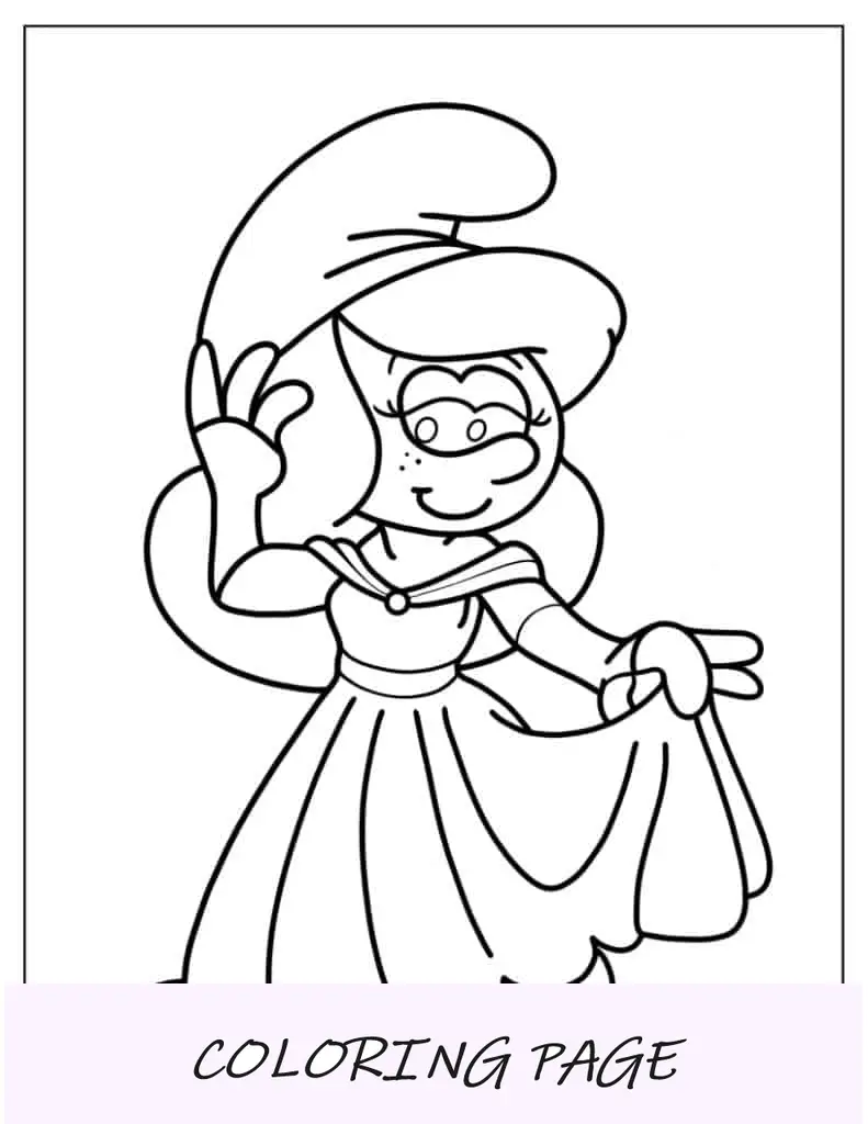 Folha para colorir do Smurf inteligente