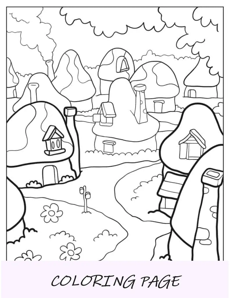 Página para colorir de Smurf Vexy fofo