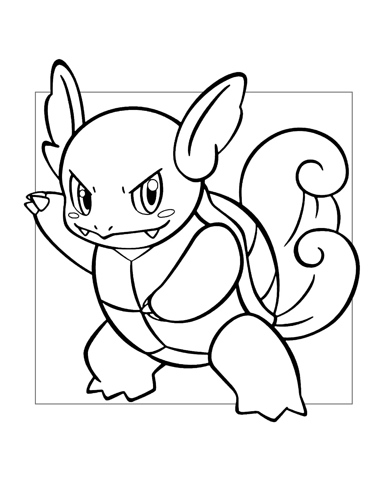 Wartortle Squirtle Evolution Coloring Page