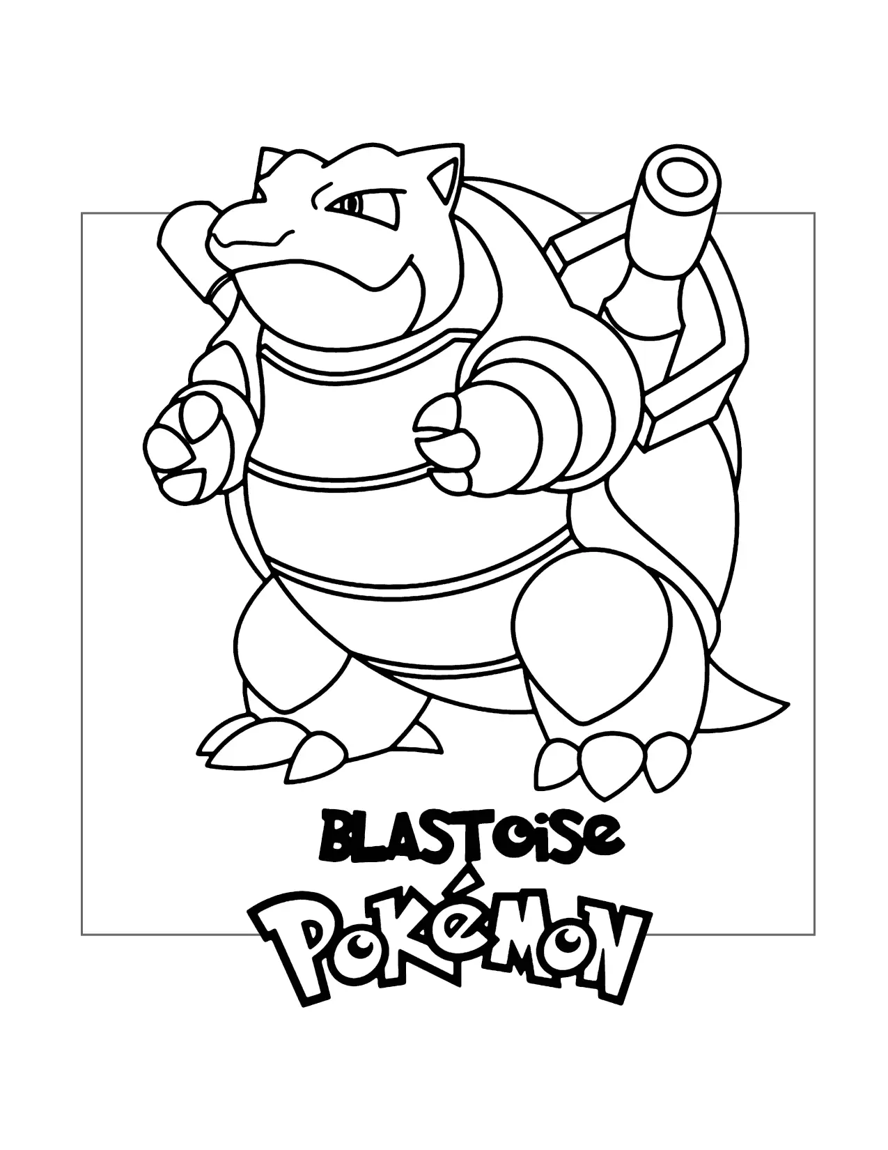 Blastoise Squirtle Evolution Coloring Page