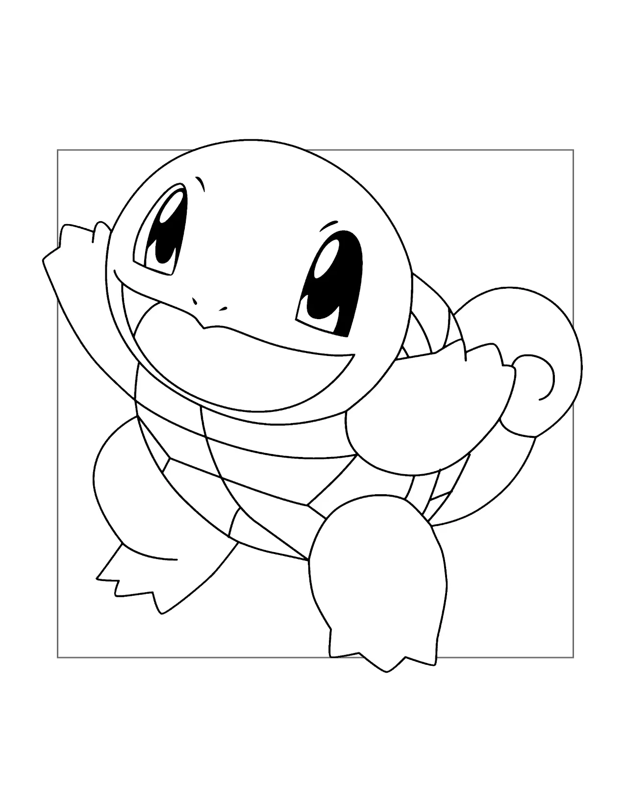 Happy Squirtle Coloring Page