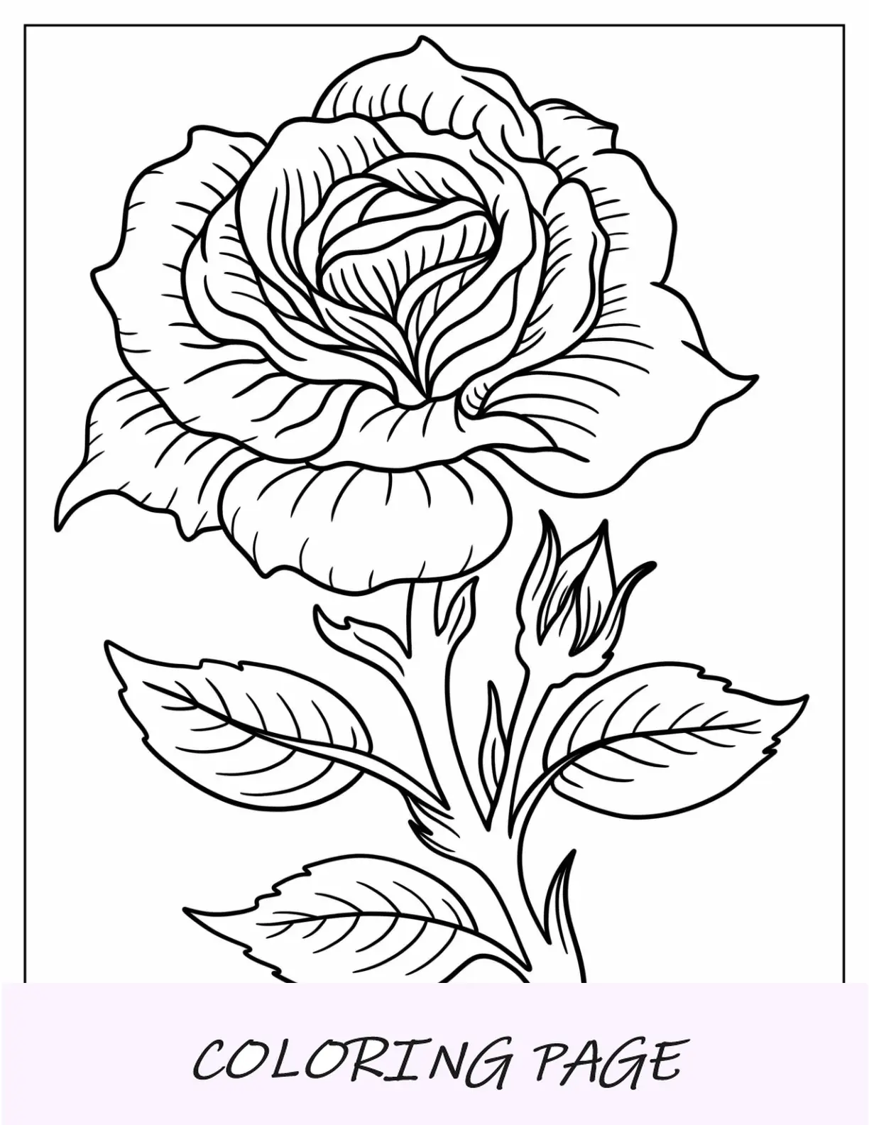 Página para colorear de tatuaje de rosa realista