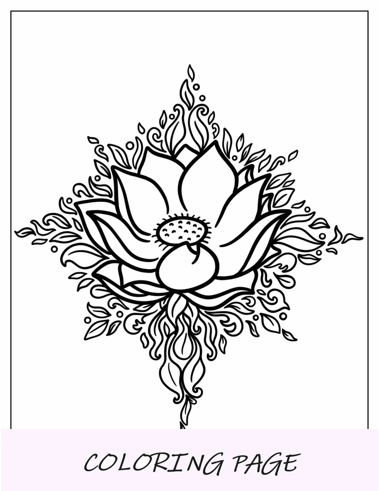 Página Para Colorear De Tatuaje De Loto Simple