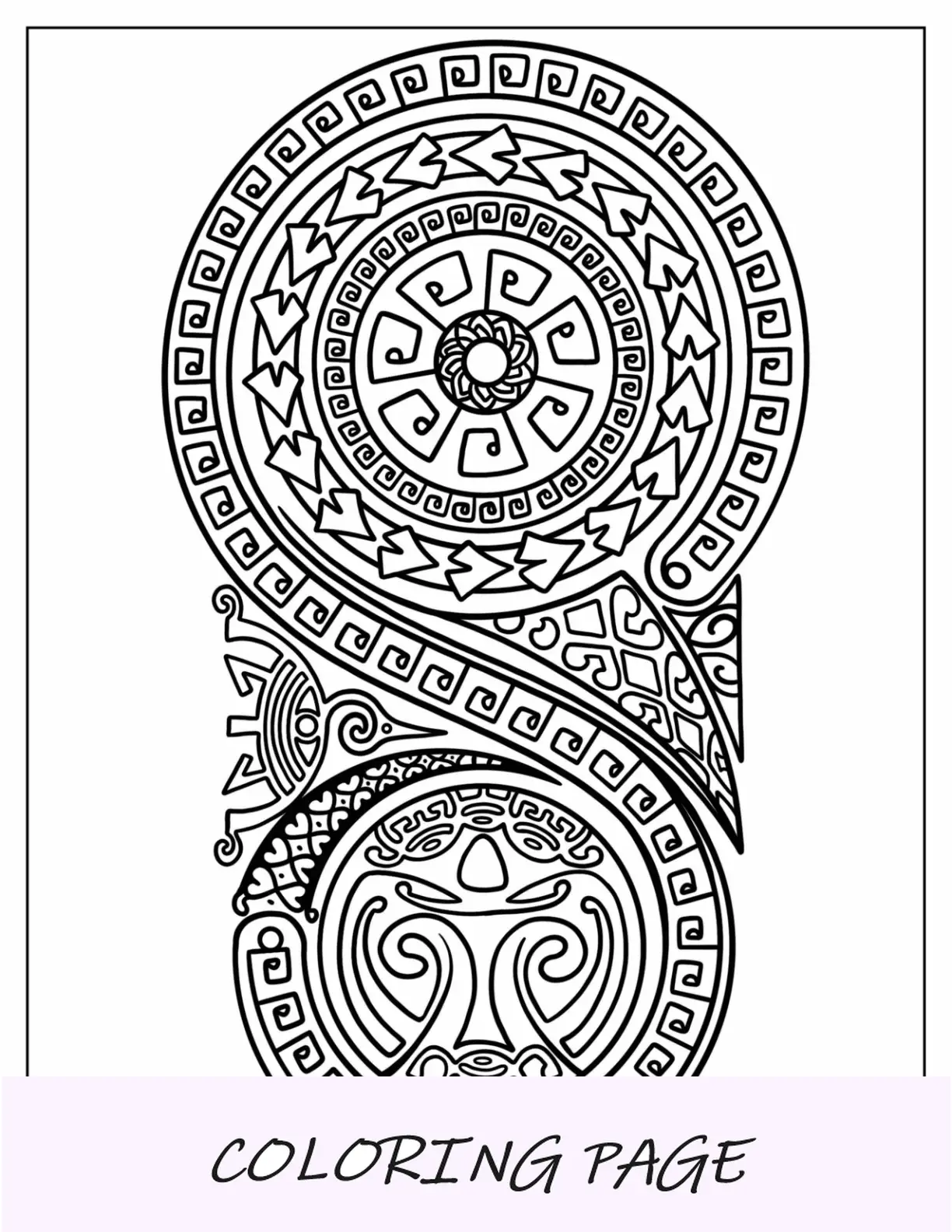 Página para colorear de tatuajes tribales complejos para adultos