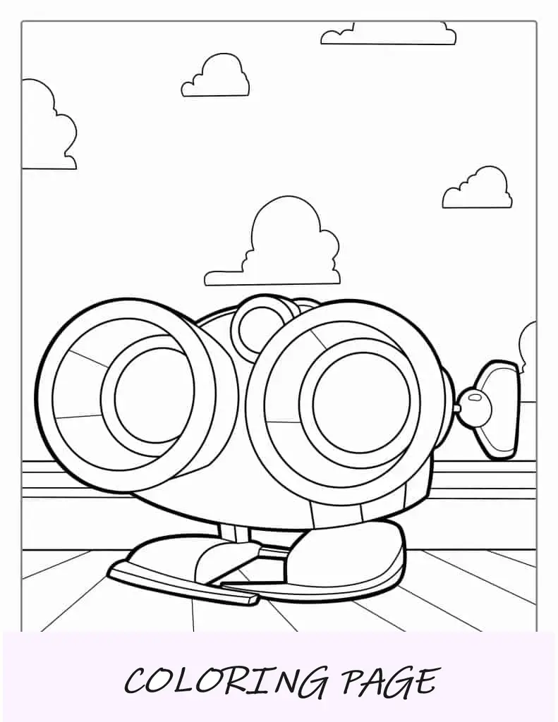 Lenny das Fernglas Malblatt für Kinder
