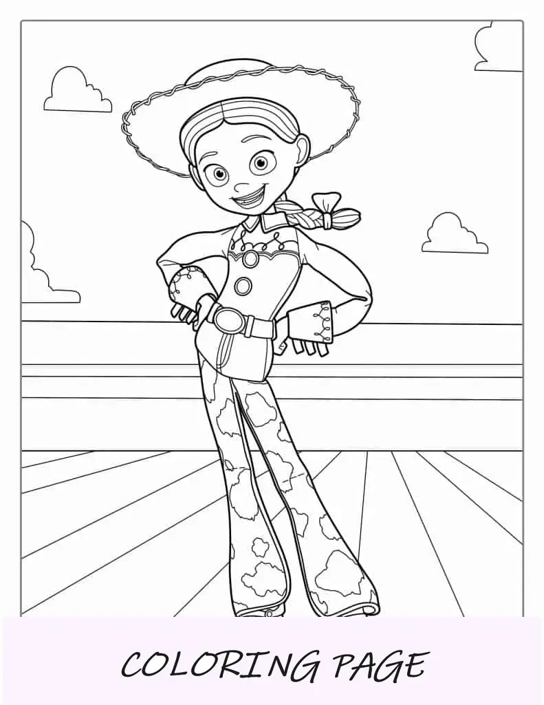 Jesse das Cowgirl-Malbild für Kinder