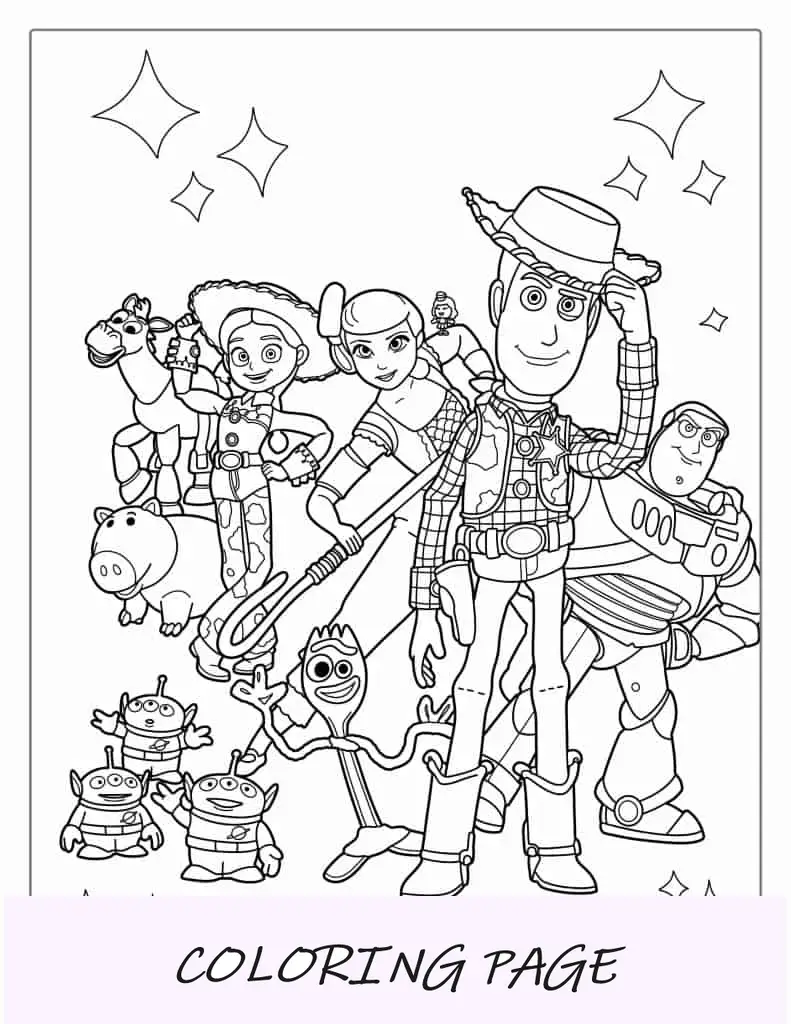Malvorlagen für ikonische Toy Story-Figuren