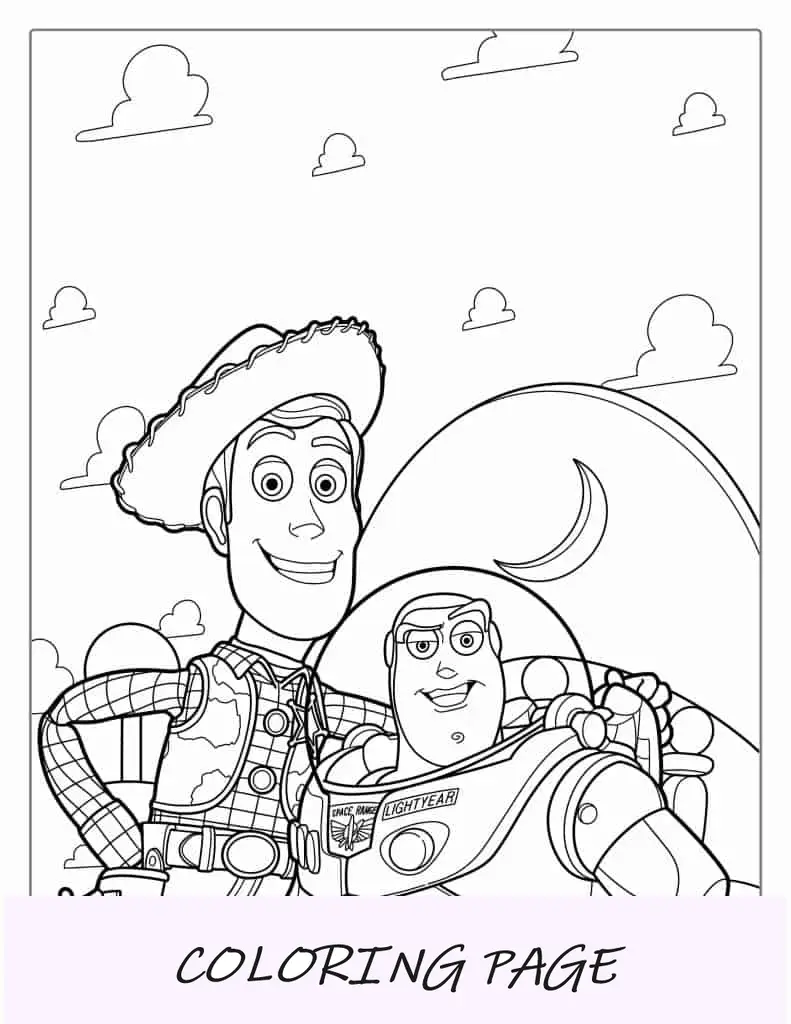 Malvorlage von Buzz und Wody