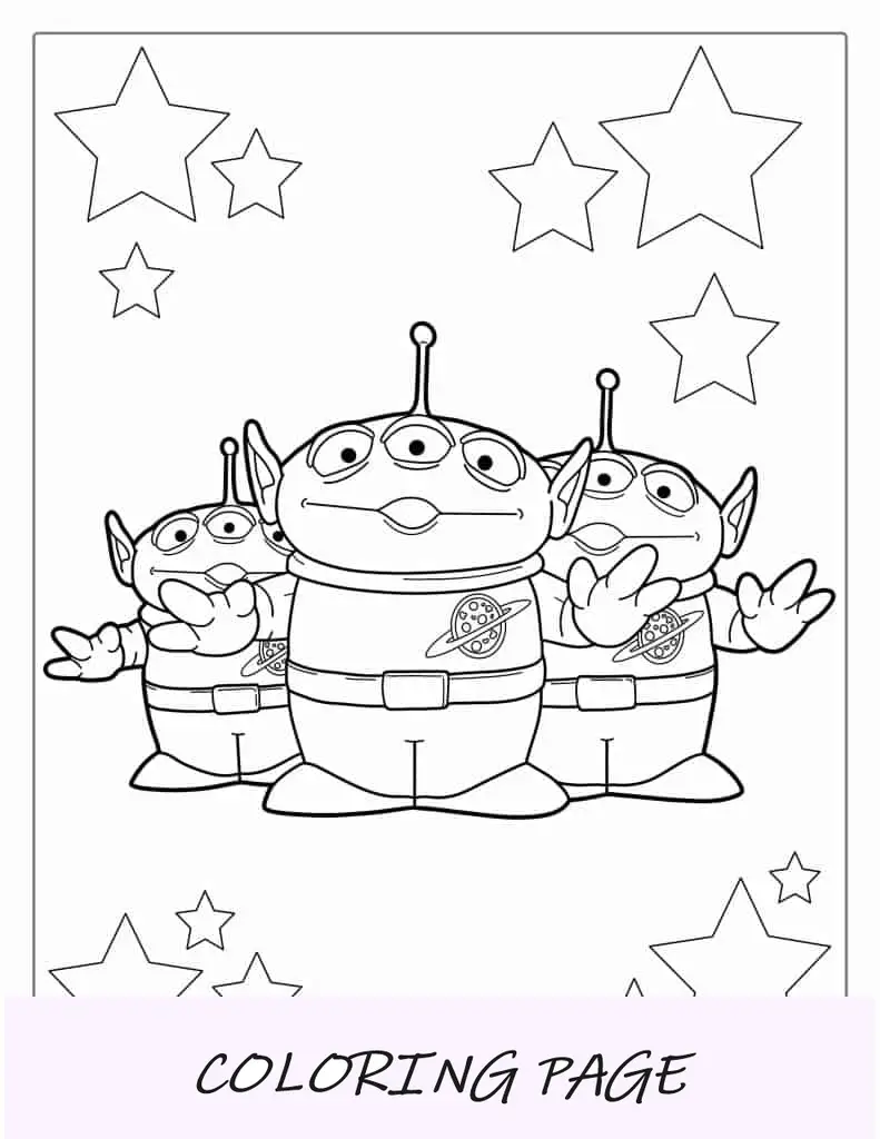 Toy Story Aliens Malblatt