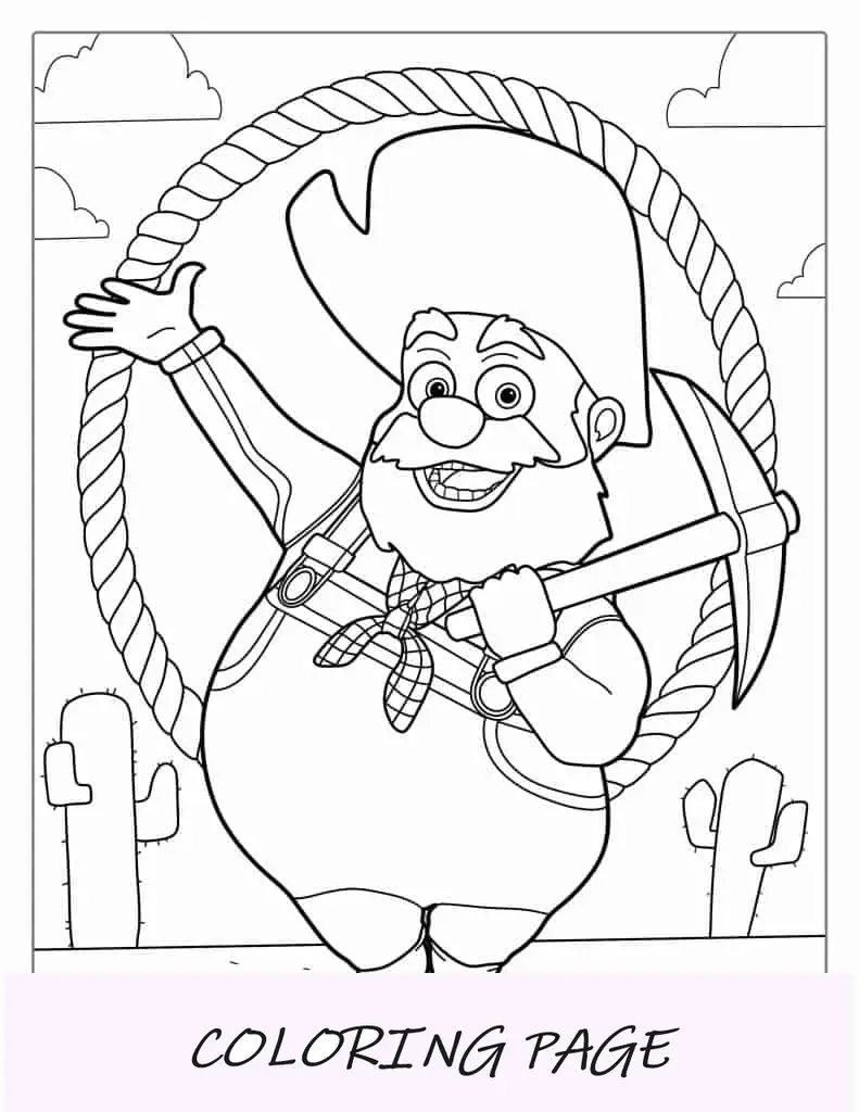 Malvorlage Stinky Pete (Prospektor).