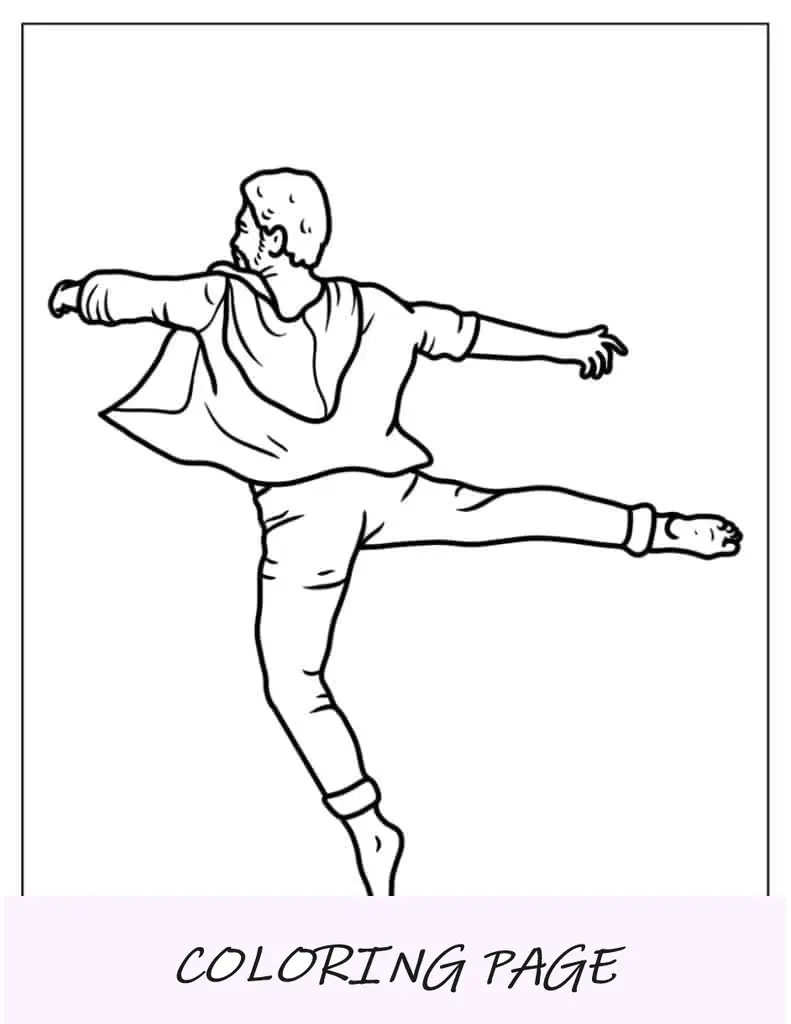 Contorno Simples De Um Homem Apresentando Dança Contemporânea