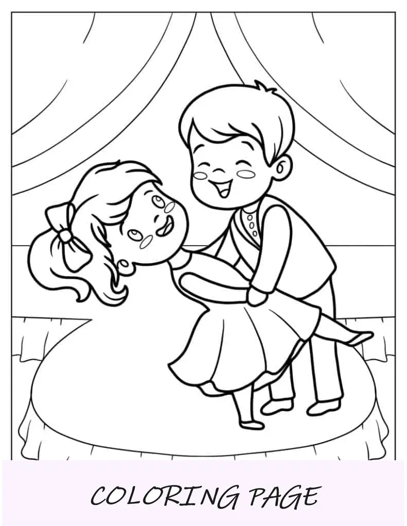 Dança de salão de casal kawaii