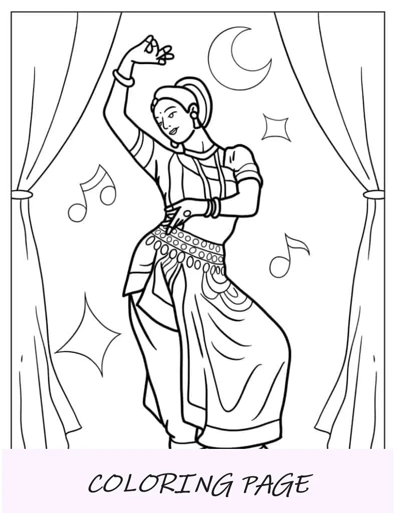 Mulher indiana realizando dança Odissi