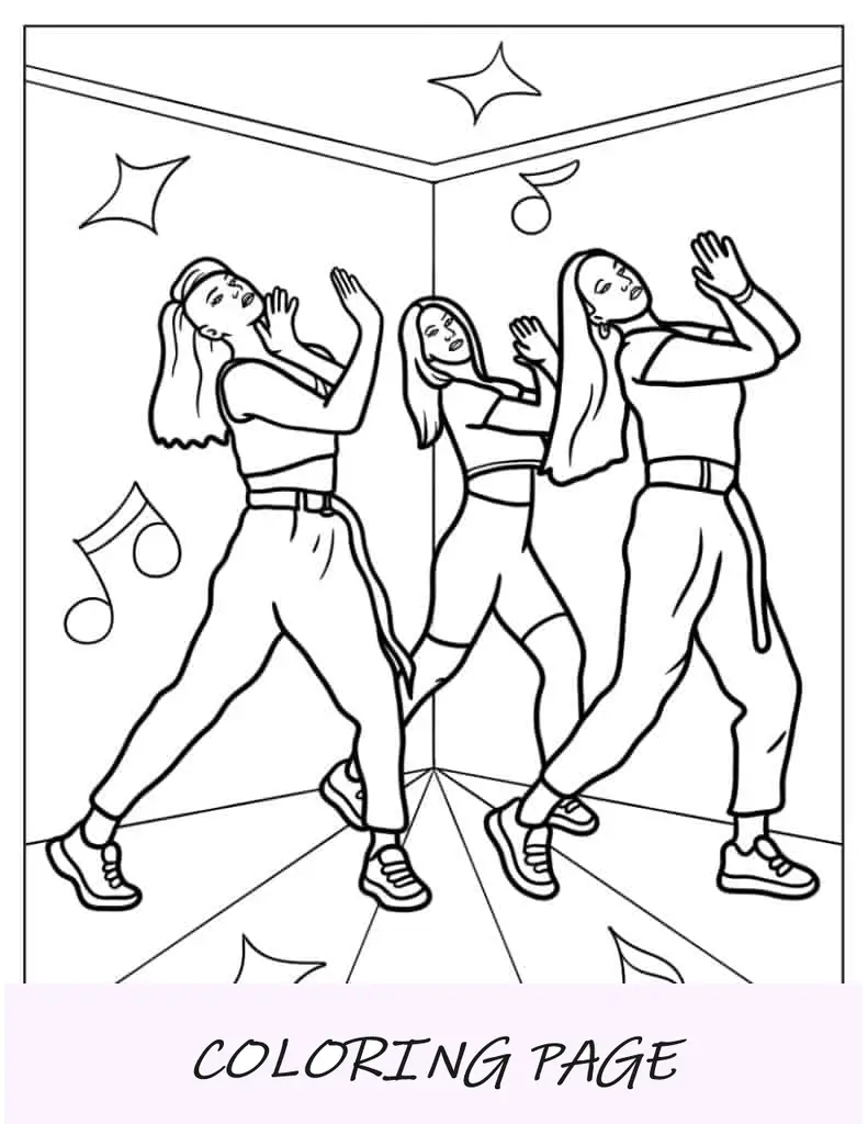 Três mulheres dançando hip hop em estúdio