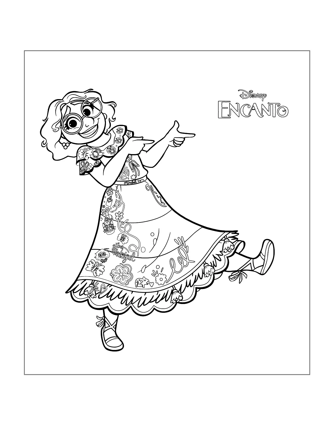 Cute Mirabel Encanto Coloring Page