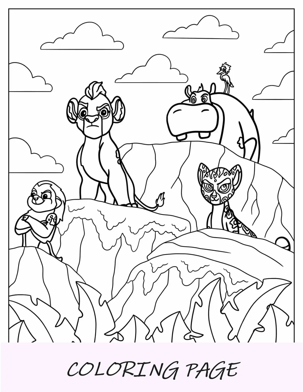 Folha para colorir Rani Leoa para crianças