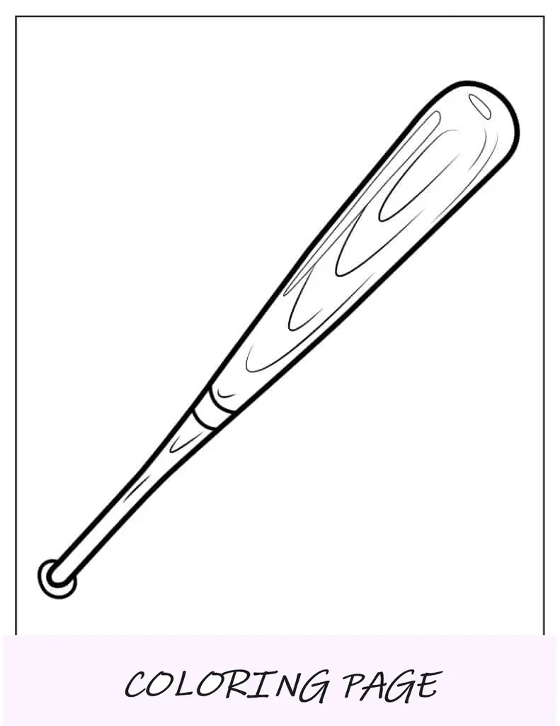 Página para colorir de taco de beisebol