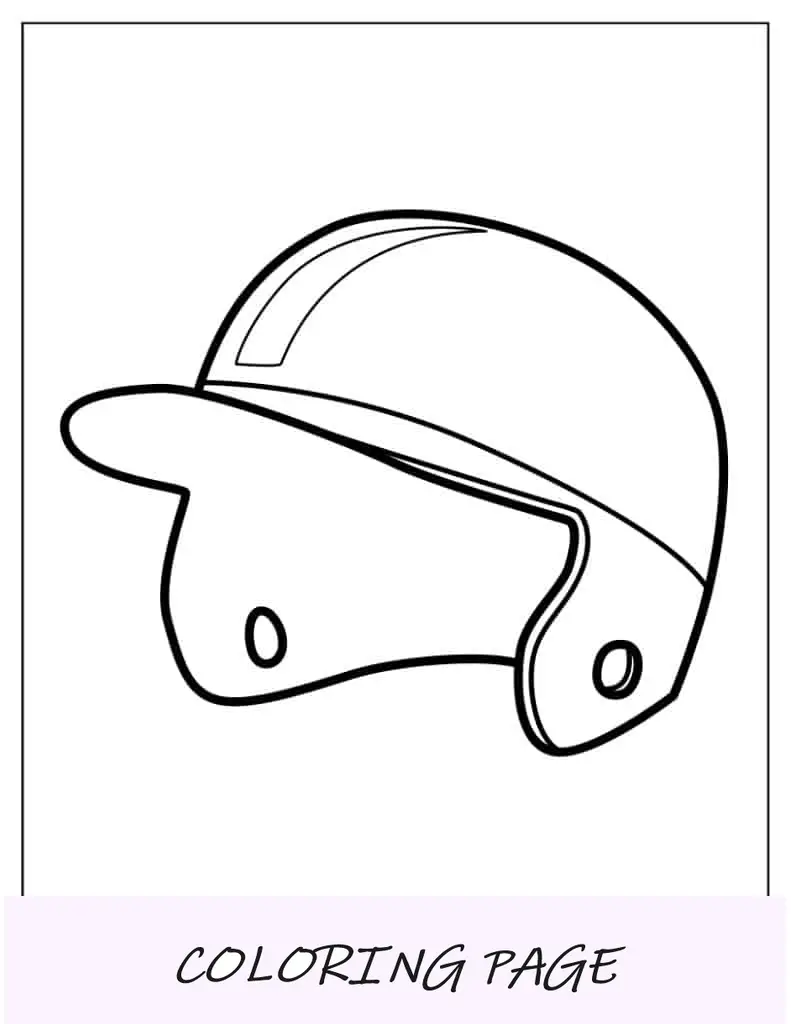 Contorno simples de um capacete de beisebol