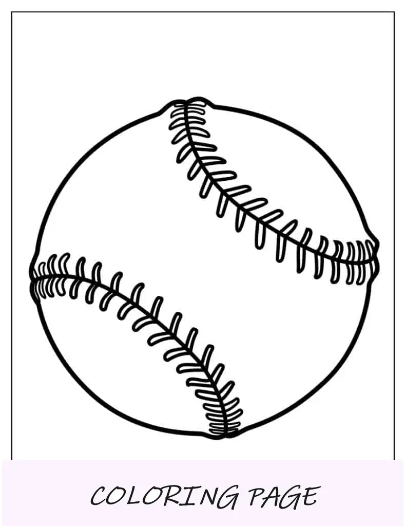 Página para colorir de beisebol