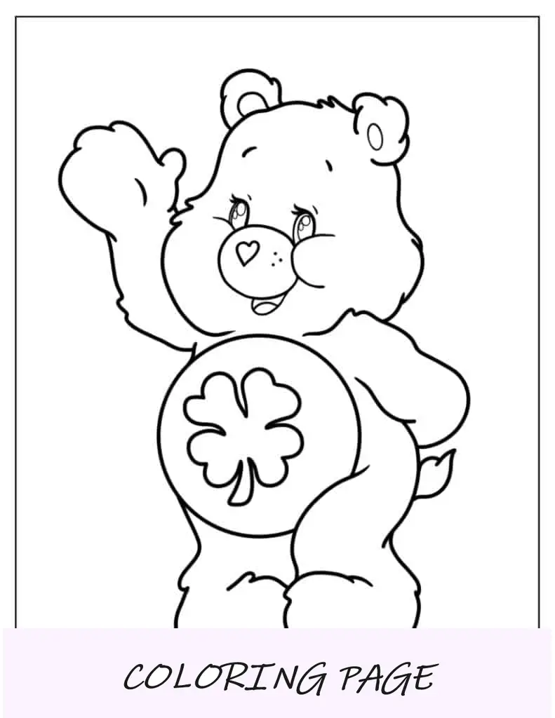 Orso peloso di buona fortuna che agita la colorazione per i bambini