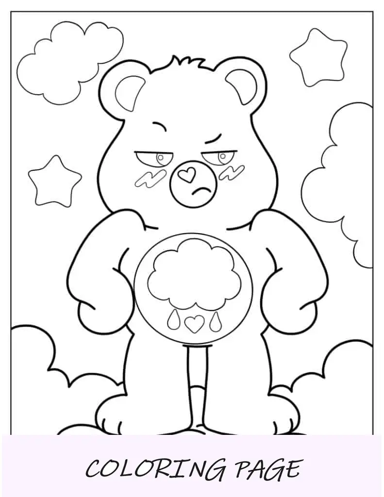 Facile da colorare l'orso scontroso