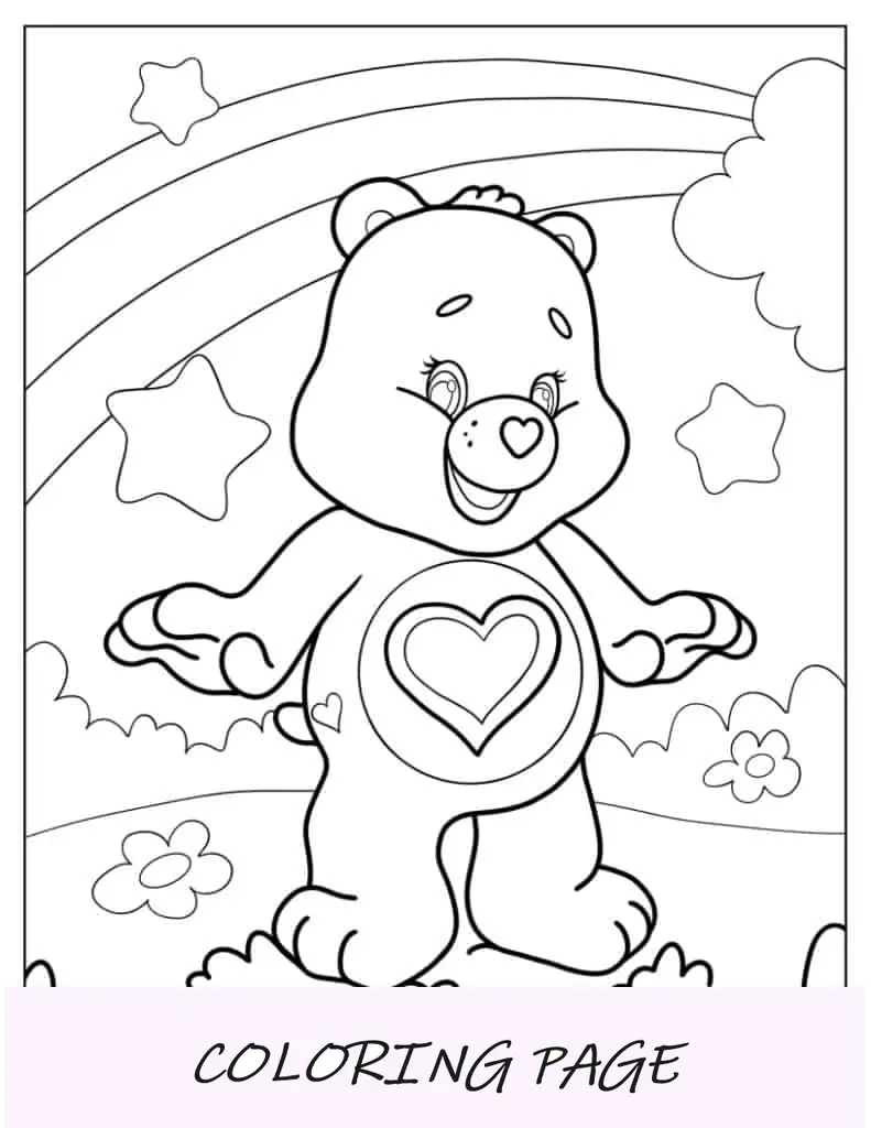 Orso di cura di Tenderheart in piedi nel campo