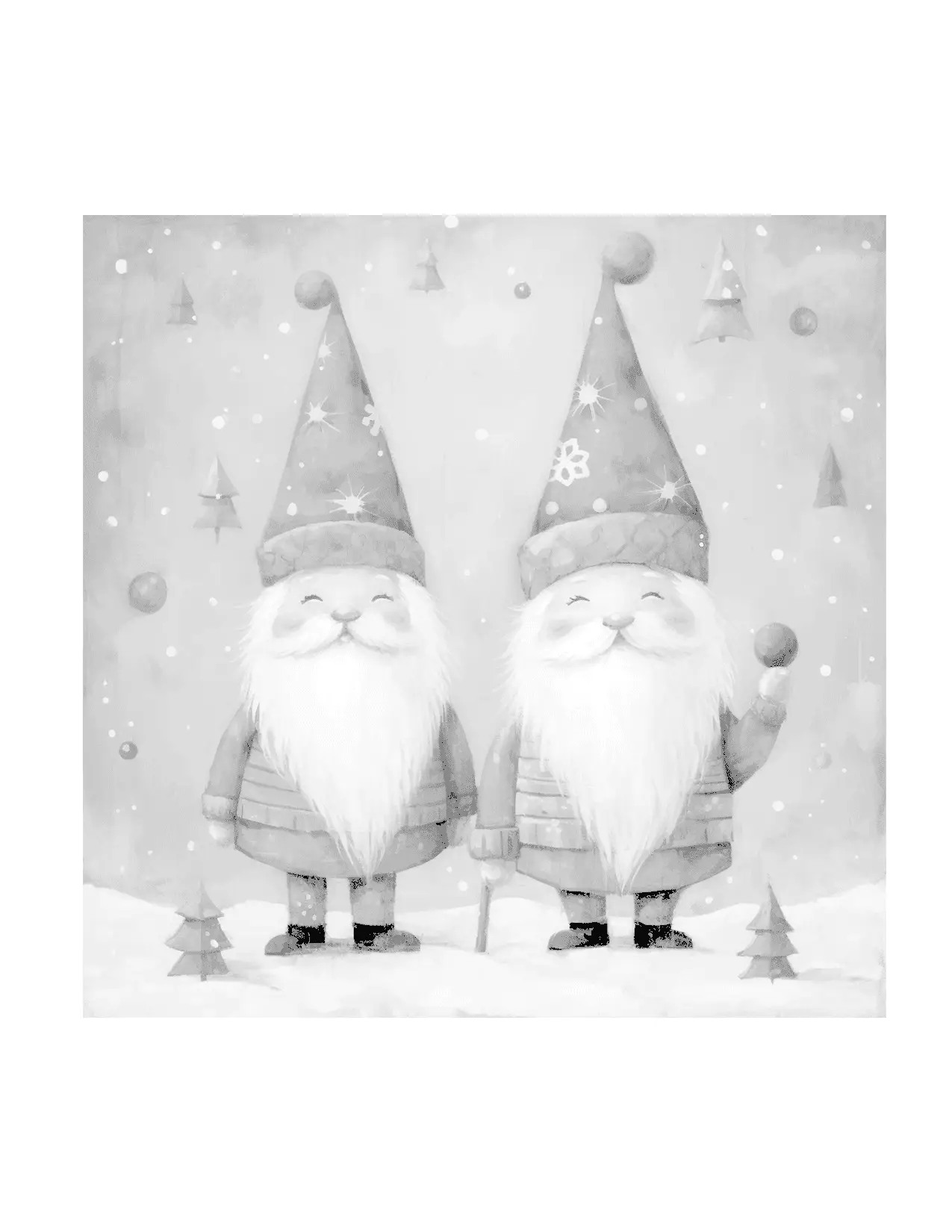 Gnome Black And White Values Coloring Page