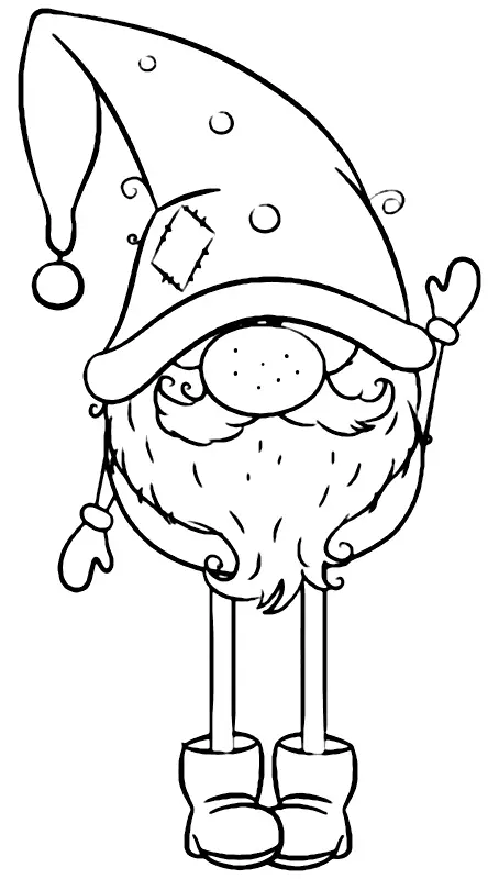Cute Gnome Coloring Page