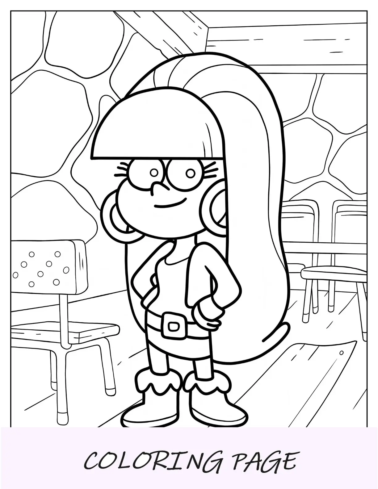 Mabel Pines con un grande sorriso da colorare