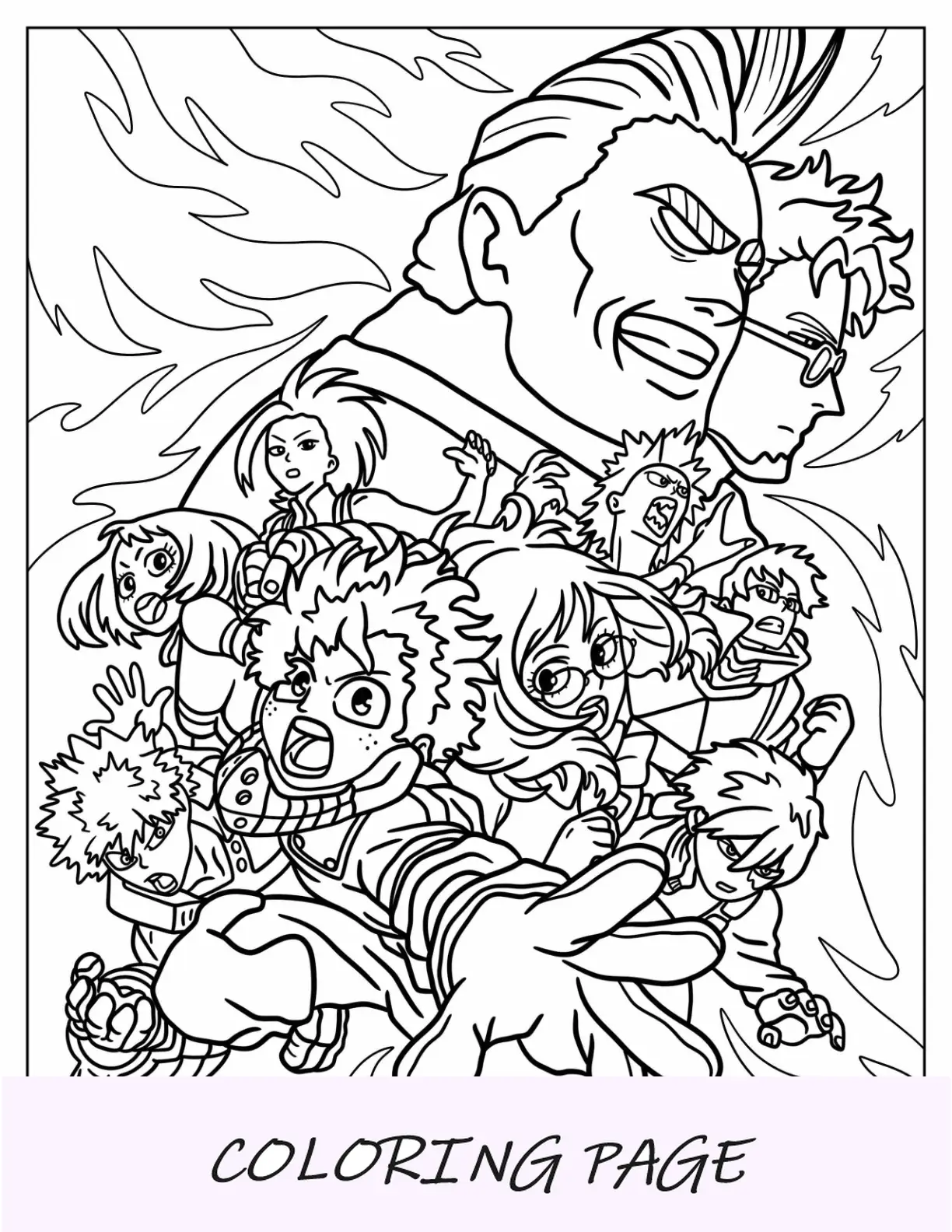 Página para colorir de My Hero Academia O pôster do filme