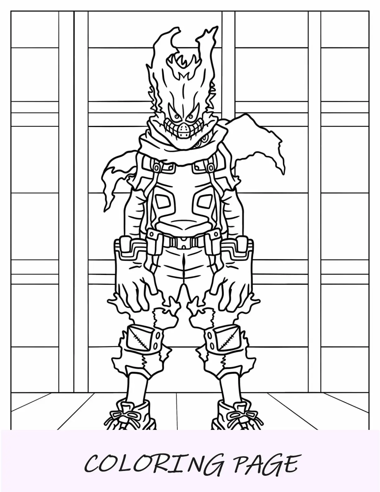 Página para colorir de My Hero Academia de Dark Deku