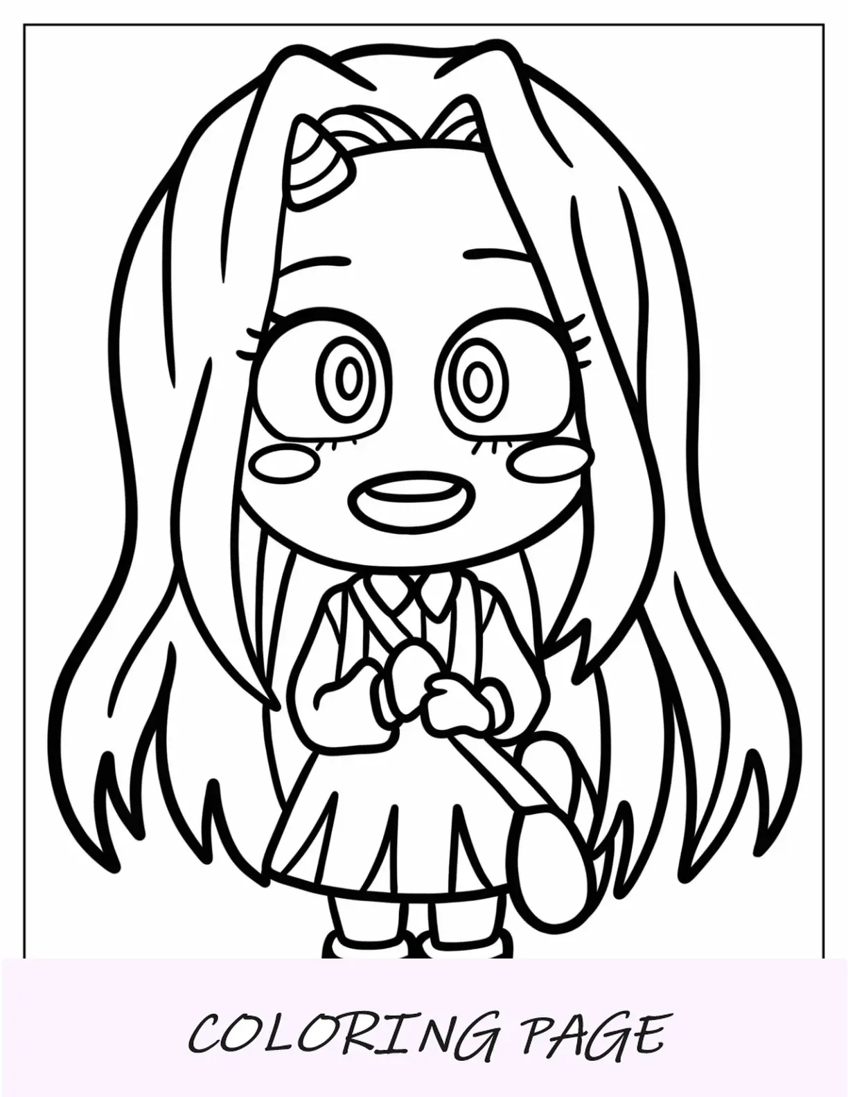 Página para colorir de My Hero Academia do fofo Chibi Eri