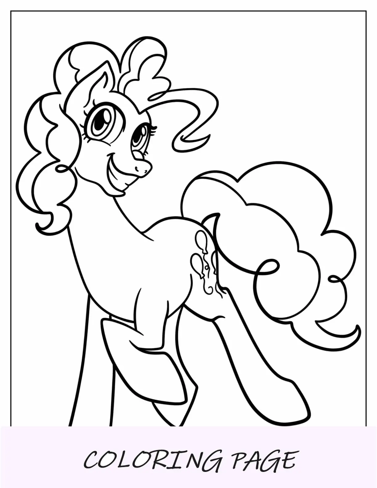 Página para colorir de Pinkie Pie adulta simples