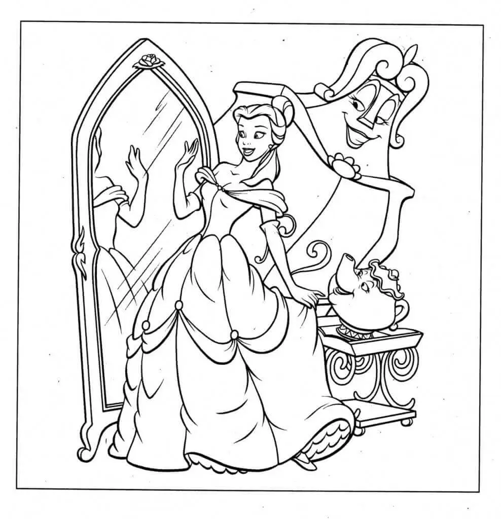 Beauty And The Beast Belle Coloring Page
