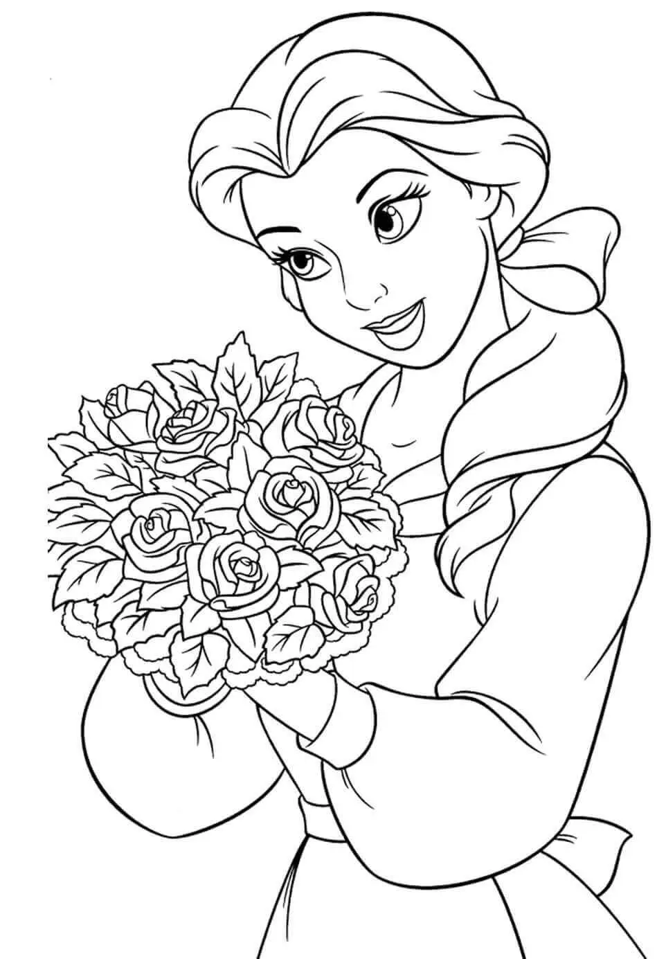 Belles Rose Bouquet Coloring Page