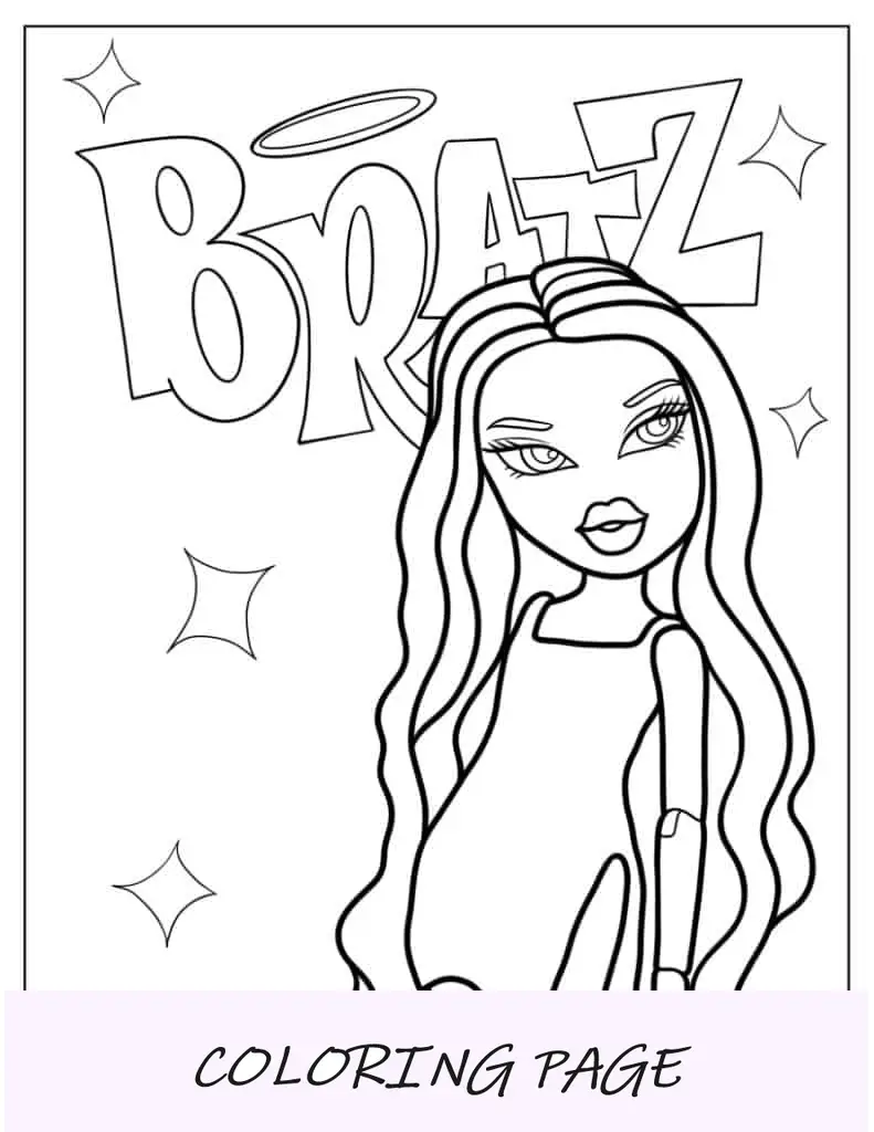 Desenho para colorir da boneca Cloe Bratz para crianças