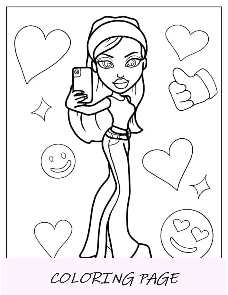 Cloe tirando uma selfie