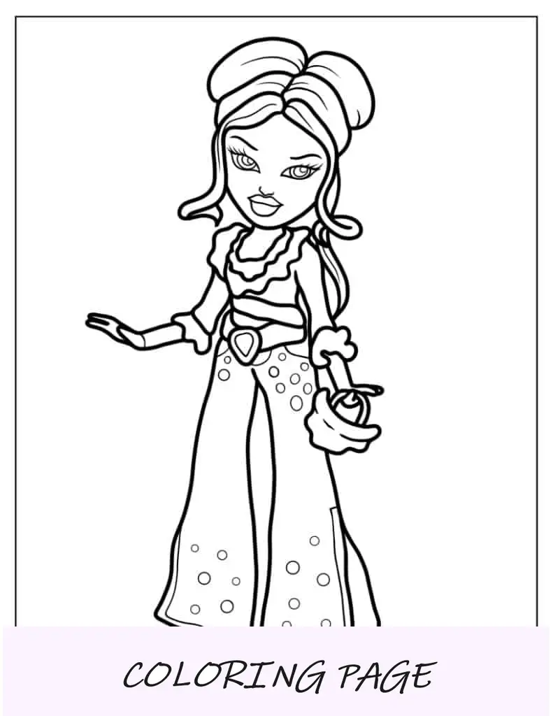 Colorir boneca da moda Bratz Meygan