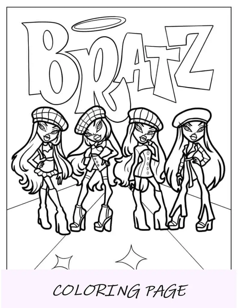 Página detalhada para colorir da Bratz